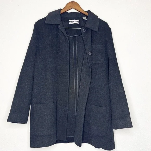 Vintage Amanda Smith Wool Cashmere Chore Jacket Size 14 Classic Vintage Academia - Picture 2 of 14